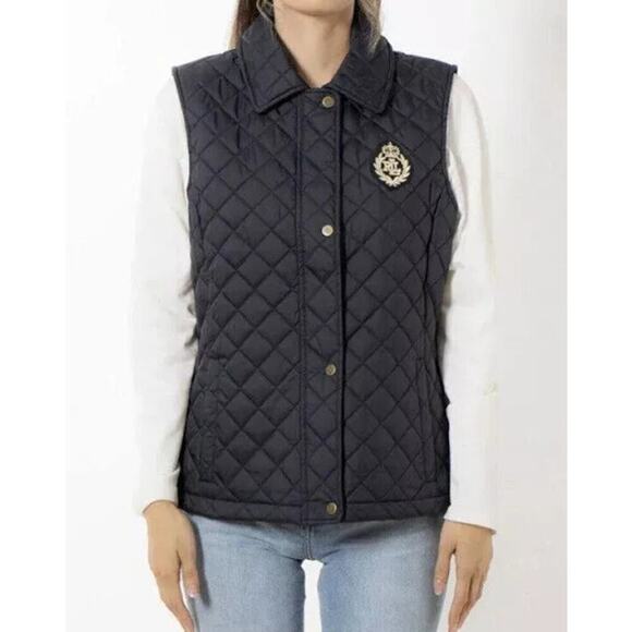 Lauren Ralph Lauren Crest-Patch Diamond Quilted Vest Olive Green Size XL NWT - Picture 1 of 13